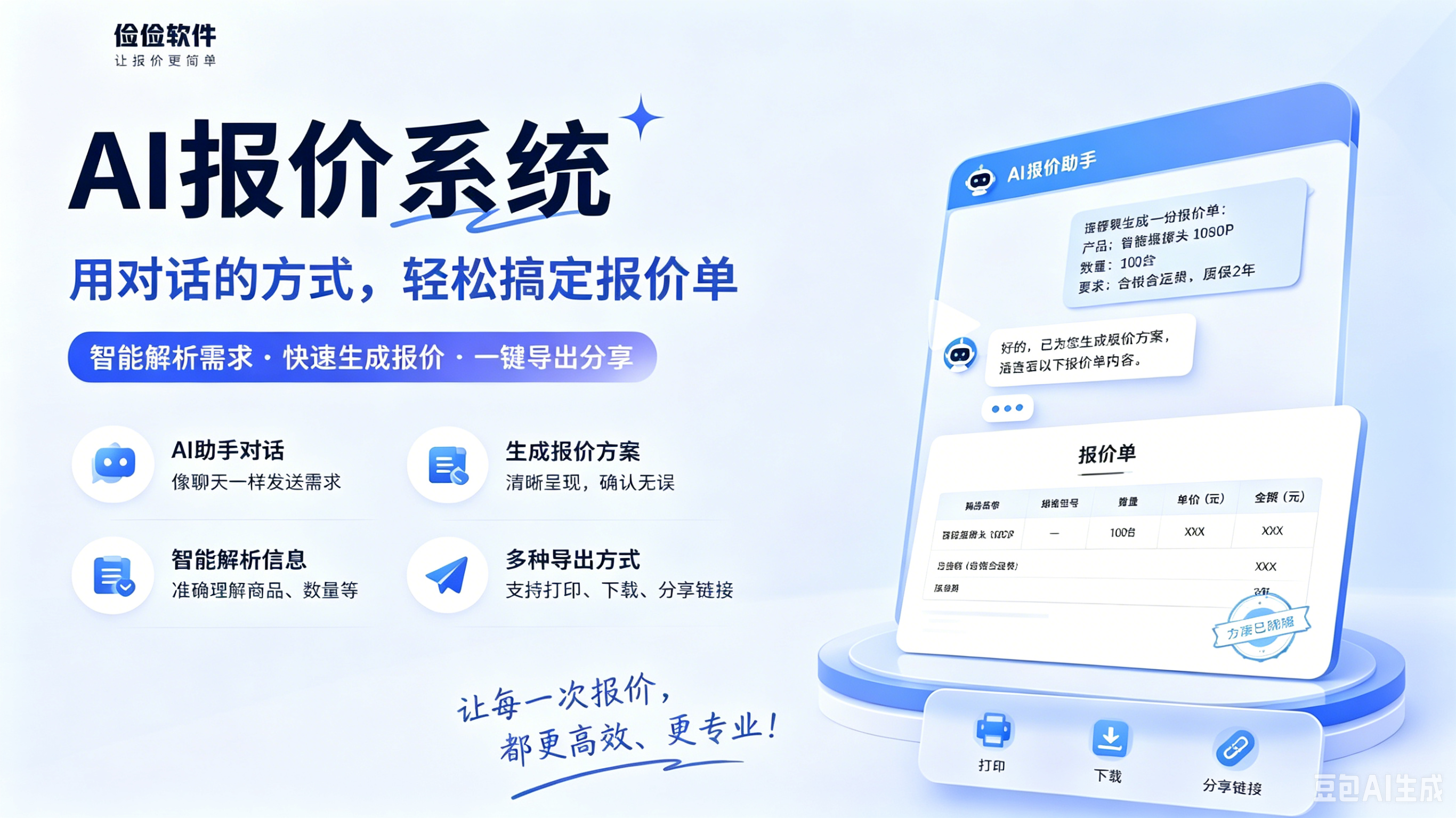 报价还在手动算？这个AI助手让你用聊天的方式，秒级搞定报价单！